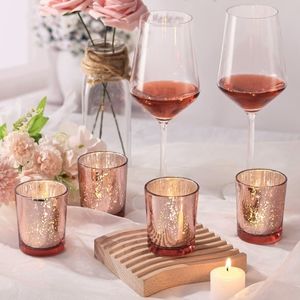 Rose Gold Mercury Votives Set Of 4